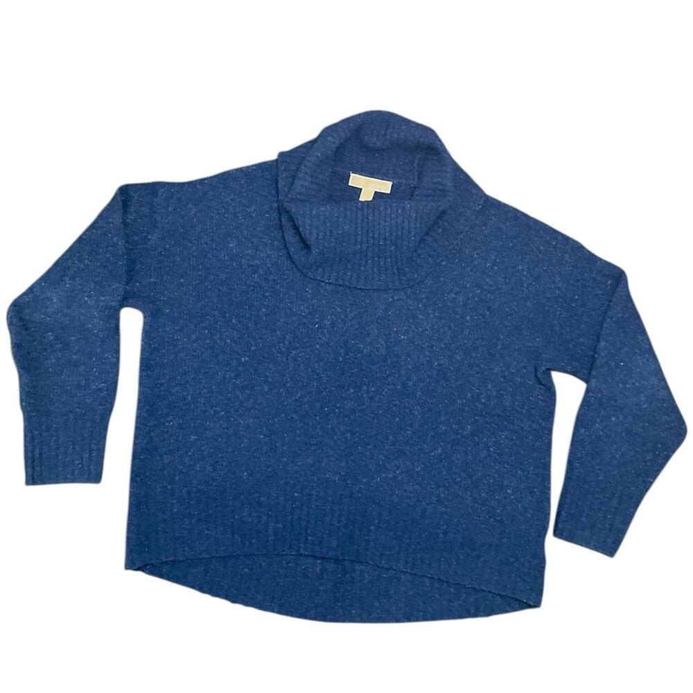MICHAEL KORS Women's Sweater Cowl Neck Elliptical Hem Blue Size Large EUC